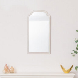 Melody Maison White Washed Distressed Wooden Frame Wall Mirror - 40Cm X 75Cm