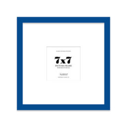 "7X7"" Blue Picture Frame - 7X7"" Square Frame With 4X4"" Mount For 7X7""/4X4"" Pictures Art Deco Style Room Decor, 1 Pack" - thumbnail 1