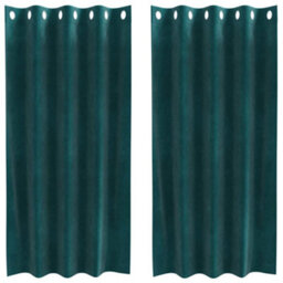 Berkfield Modern Blackout Curtains With Eyelets 2 Pcs Dark Green Velvet