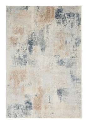 Beige Grey Rug, 10mm Thick Luxurious Modern Rug, Abstract Stain-Resistant Rug For Bedroom, & Dining Room-239Cm (Circle) - image 1