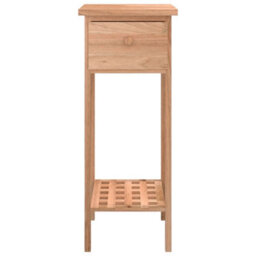 Vidaxl Side Table With Drawer 25X25X60Cm Solid Wood Walnut Side Tables With Drawers - thumbnail 5