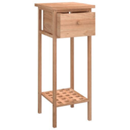 Vidaxl Side Table With Drawer 25X25X60Cm Solid Wood Walnut Side Tables With Drawers - thumbnail 4
