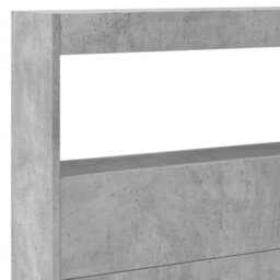 Berkfield Headboard Cabinet With Led Concrete Grey 220X17X102 Cm - thumbnail 9