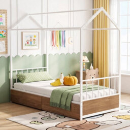 House Shaped Bed Frame Single Size House Bed - thumbnail 1