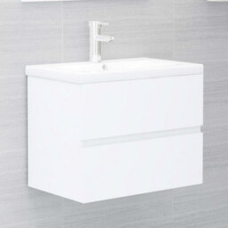 Berkfield Bathroom Furniture Set White Engineered Wood - thumbnail 5