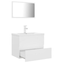 Berkfield Bathroom Furniture Set White Engineered Wood - thumbnail 3