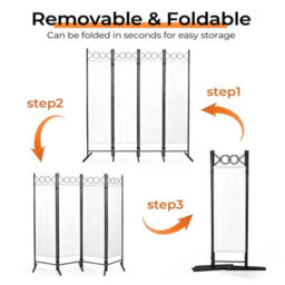 3 Panels Foldable Screen Room Divider Wall Privacy Screen Partition Freestanding - thumbnail 5