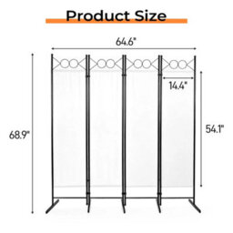 3 Panels Foldable Screen Room Divider Wall Privacy Screen Partition Freestanding - thumbnail 2