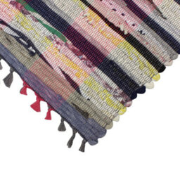 Jvl Multi Colour Recycled Handmade Chindi Rug Rag Rug Door Floor Mat 40X60Cm - thumbnail 2