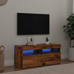 Vidaxl Tv Cabinet With Led Lights Old Wood 90X35X40 Cm Engineered Wood - thumbnail 4