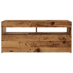 Vidaxl Tv Cabinet With Led Lights Old Wood 90X35X40 Cm Engineered Wood - thumbnail 7