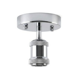 Industrial Semi Flush Mount Ceiling Light Chrome E27 Ceiling Fitting Vintage Lamp Holder For Kitchen Hallway - thumbnail 1