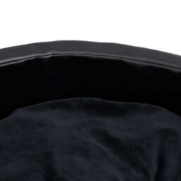 Vidaxl Dog Bed Black 90X79X20 Cm Plush And Faux Leather - thumbnail 6