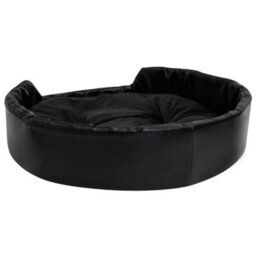 Vidaxl Dog Bed Black 90X79X20 Cm Plush And Faux Leather - thumbnail 5