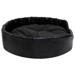 Vidaxl Dog Bed Black 90X79X20 Cm Plush And Faux Leather - thumbnail 4