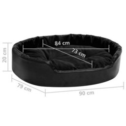 Vidaxl Dog Bed Black 90X79X20 Cm Plush And Faux Leather - thumbnail 3