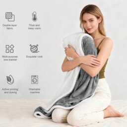 Aspire Homeware Silver Sherpa Fleece Sofa Throw Blanket, Single (L)150Cm X (W)130Cm - thumbnail 5