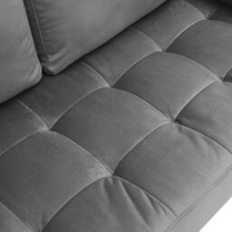 Thehotsale Grey Double Sofa 2-Seat Velvet Sofa With Bolster Pillows - thumbnail 6