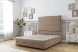 "Comfort Zoya Mink Plush Divan Bed Set 2 Drawers Right Side - 26"" Strutted & 12"" Footboard 4'6 Double" - thumbnail 3