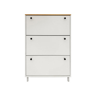 Hygrad Built to Survive 3 Drawer Shoe Cabinet Storage Cupboard Footwear Stand Organizer Rack Wooden Unit - image 1