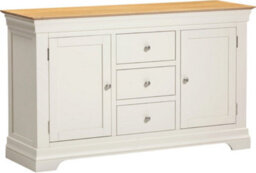 Seconique Bordeaux 2 Door 3 Drawer Sideboard Ivory Oak Fully Assembled - thumbnail 2