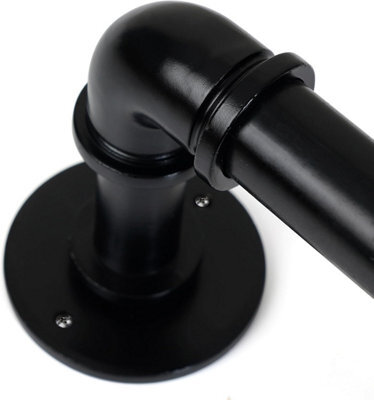 Lister Cartwright 25mm Obsidian Black Industrial Pipe Eyelet Fixed Curtain Pole Heavy Duty Metal Curtain Rod(240 Cm) - image 1