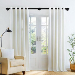 Lister Cartwright 25mm Obsidian Black Industrial Pipe Eyelet Fixed Curtain Pole Heavy Duty Metal Curtain Rod(240 Cm) - thumbnail 2