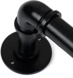 Lister Cartwright 25mm Obsidian Black Industrial Pipe Eyelet Fixed Curtain Pole Heavy Duty Metal Curtain Rod(240 Cm) - thumbnail 1