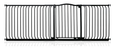 Safetots Curved Top Safety Gate, 225Cm - 234Cm, Matt Black, Pressure Fit Stair Gate - image 1