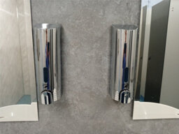 Euroshowers Double Tall Round Liquid Soap Shampoo Gel Dispenser Pump Chrome - thumbnail 2