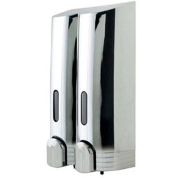 Euroshowers Double Tall Round Liquid Soap Shampoo Gel Dispenser Pump Chrome