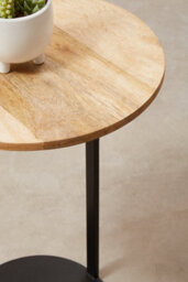 Orsina Modern Side Table, Wood Top Side Table, Metal And Wood Side Table, Contemporary Side Table For Living Room - thumbnail 4