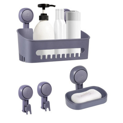 Bathroom Shelf Soap Toothbrush Suction Set - image 1