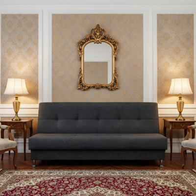 Enduro Iii Sofa Bed 193 Cm With Click Clack Mechanism Storage Comfortable Fold Out Couch With Wooden Frame Graphite Melange - image 1