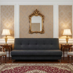 Enduro Iii Sofa Bed 193 Cm With Click Clack Mechanism Storage Comfortable Fold Out Couch With Wooden Frame Graphite Melange - thumbnail 1