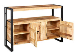 Buttercup Farm Cosmo Industrial Sideboard - Solid Mango Wood - L43 X W135 X H90 Cm - thumbnail 3