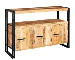 Buttercup Farm Cosmo Industrial Sideboard - Solid Mango Wood - L43 X W135 X H90 Cm - thumbnail 2