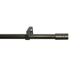 GoodHome Athens Satin Grey Nickel Effect Extendable Stick Single Curtain Pole Set, (L)2000mm-3300mm (Dia)19mm