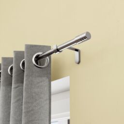 GoodHome Athens Satin Grey Nickel Effect Extendable Stick Single Curtain Pole Set, (L)2000mm-3300mm (Dia)19mm - thumbnail 4