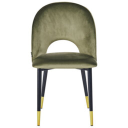 Beliani Set Of 2 Dining Chairs Magalia Velvet Olive Green - thumbnail 5