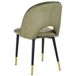 Beliani Set Of 2 Dining Chairs Magalia Velvet Olive Green - thumbnail 6