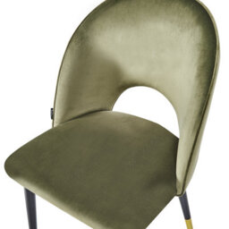 Beliani Set Of 2 Dining Chairs Magalia Velvet Olive Green - thumbnail 7