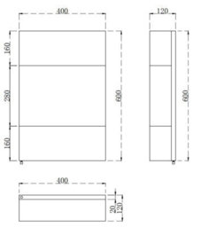 Aveli Single Door Bathroom Mirror Cabinet Cupboard Stainless Steel Wall Mounted 400mm - thumbnail 7