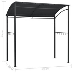 Walplus Bbq Gazebo 215X150X220 Cm Anthracite Steel - thumbnail 7