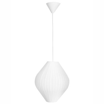 Wyld And Coco Ribbed Fabric Pendant Lamp White - Diffused Soft Light For Living And Dining (W30 X D30 X H92Cm) - image 1