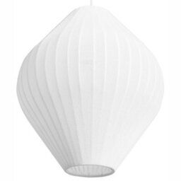 Wyld And Coco Ribbed Fabric Pendant Lamp White - Diffused Soft Light For Living And Dining (W30 X D30 X H92Cm) - thumbnail 5