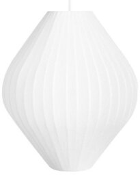 Wyld And Coco Ribbed Fabric Pendant Lamp White - Diffused Soft Light For Living And Dining (W30 X D30 X H92Cm) - thumbnail 3