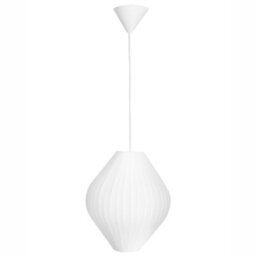 Wyld And Coco Ribbed Fabric Pendant Lamp White - Diffused Soft Light For Living And Dining (W30 X D30 X H92Cm) - thumbnail 1