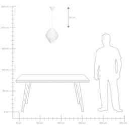 Wyld And Coco Ribbed Fabric Pendant Lamp White - Diffused Soft Light For Living And Dining (W30 X D30 X H92Cm) - thumbnail 9