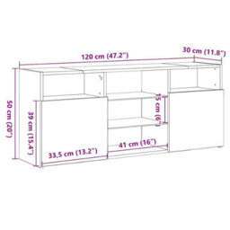Tv Cabinet With Led Lights Concrete Grey Living Room Tv Stand Unit - thumbnail 2